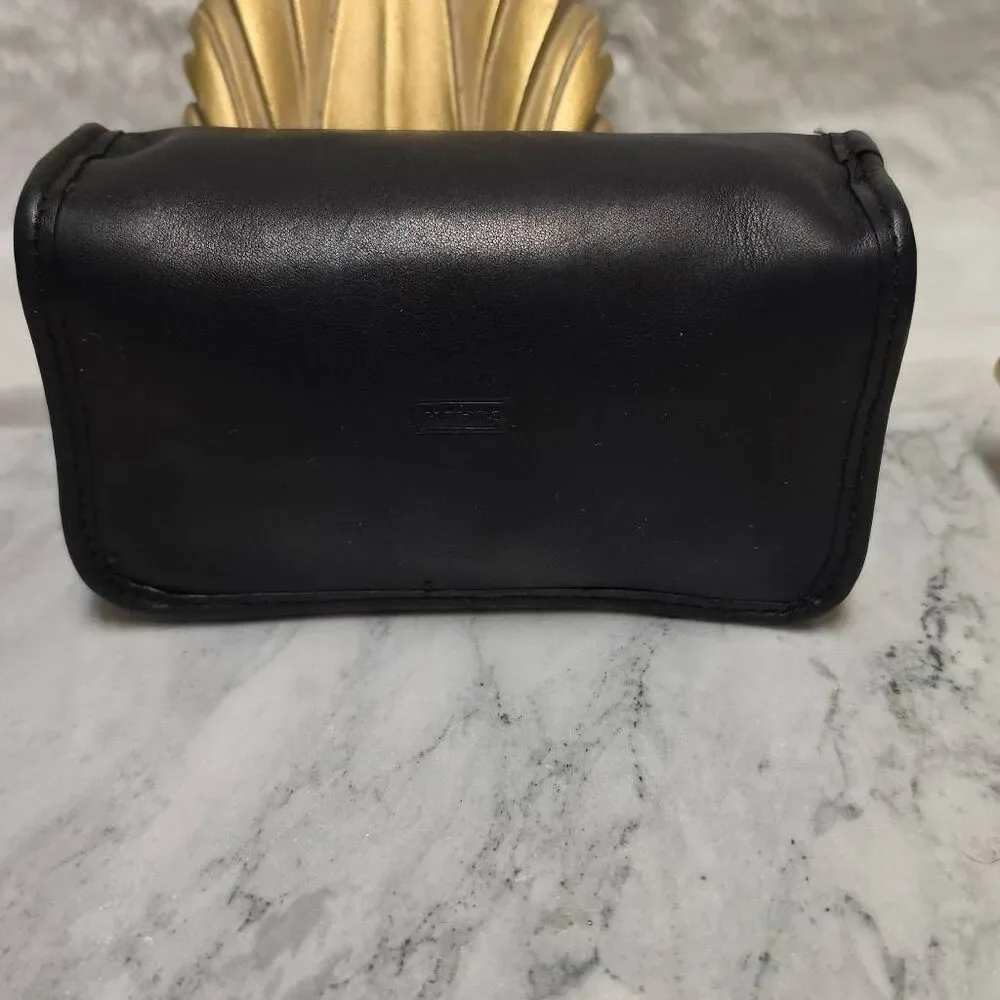 Vintage Coach Chubby Case Black leather cosmetic case